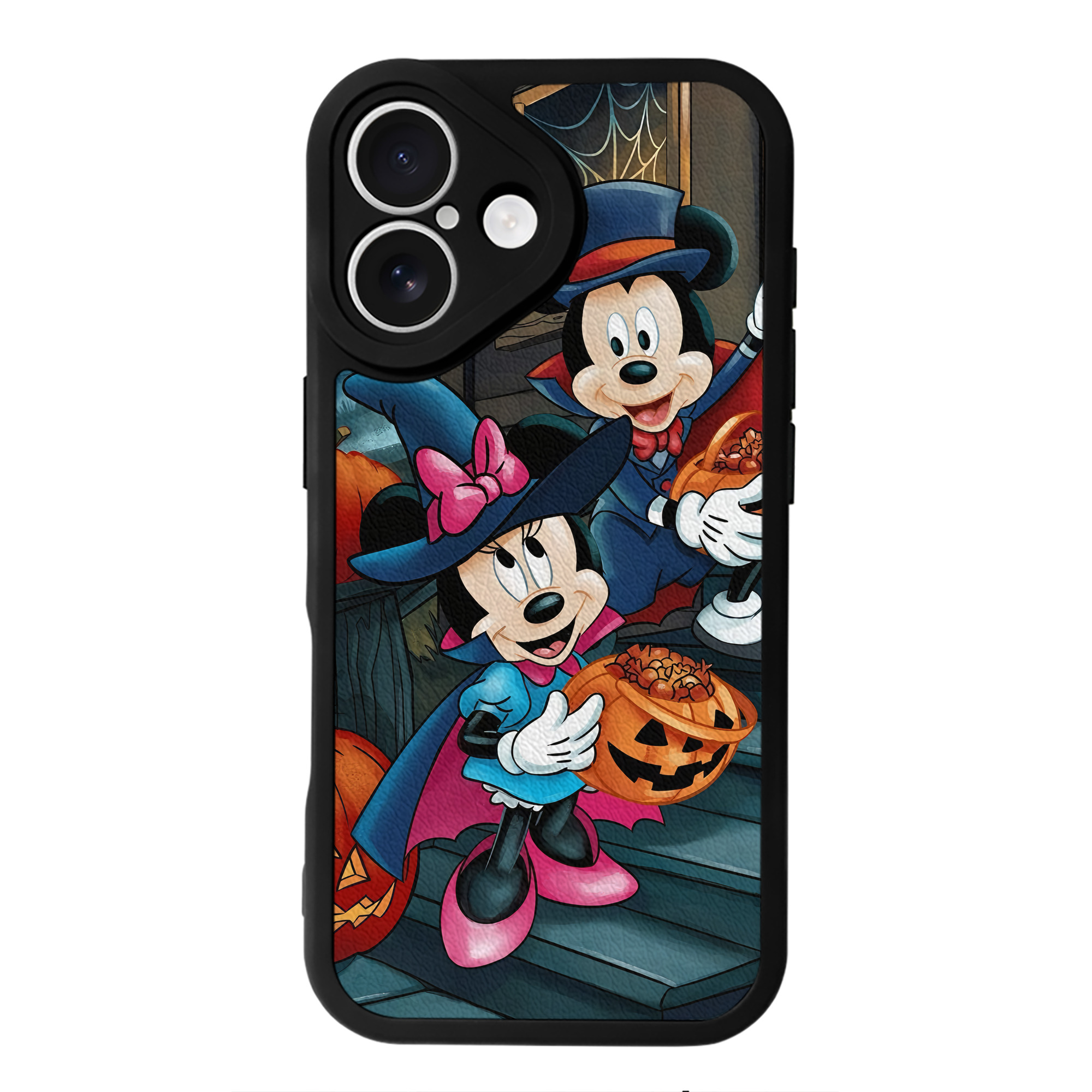 （画像用） ミッキーマウス Mickey Mouse 【iPhone 16シリーズ対応】シリコンスマホケース（レザー調） 材質：シリコン
